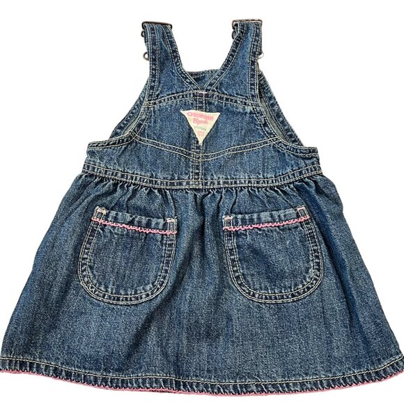 Osh Kosh 18 Months Vestbak Jumper Dress Colorful Embroidery - Picture 2 of 7